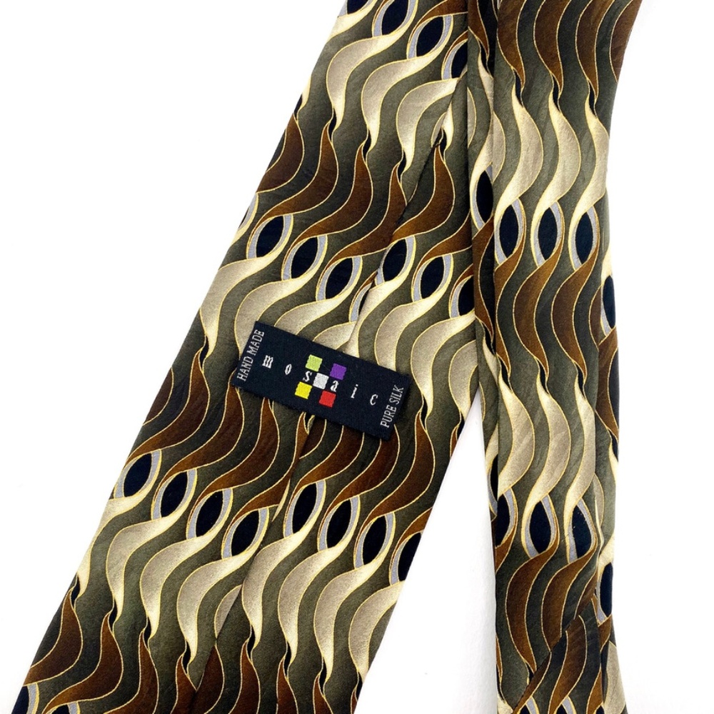 Mosaic Tie Silk Multi-Color Abstract Pattern - Picture 3 of 3